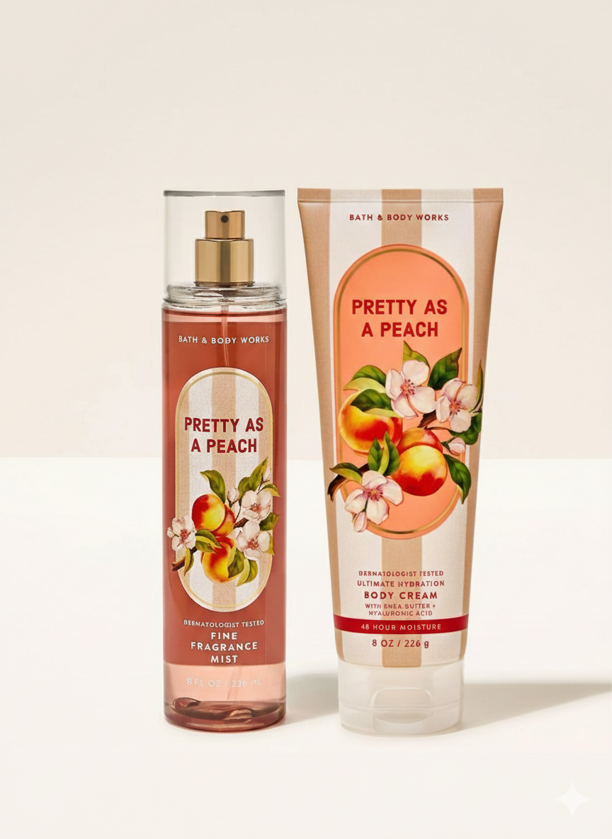 Set Bath & Body Works: Pretty As A Peach (Mist + Crema Corporal)